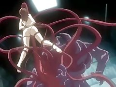 Monster with tentacles penetrates chick