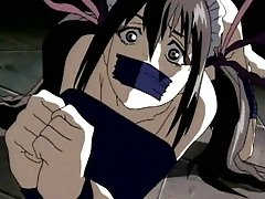 Mistress roughly kicks hentai slave